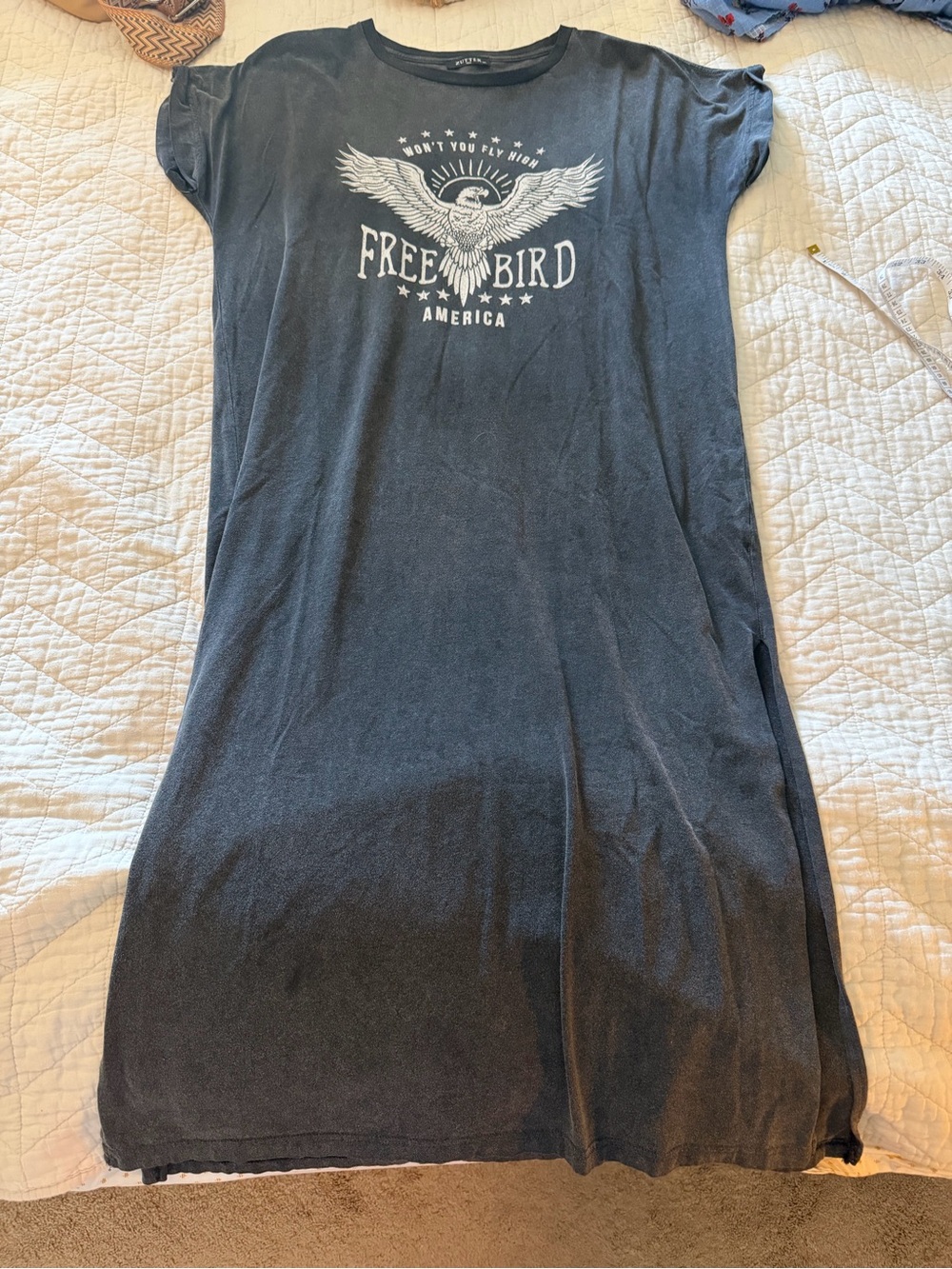 Three Bird Nest Charcoal Gray "Free Bird" Maxi Dress